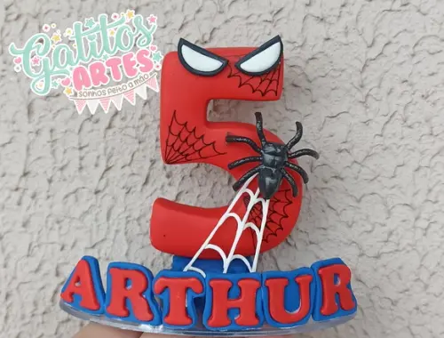 Vela Homem Aranha com nome