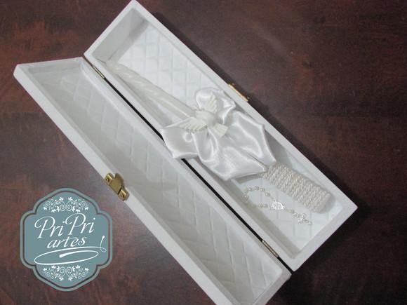 Caixa e Vela Personalizada para Batizado