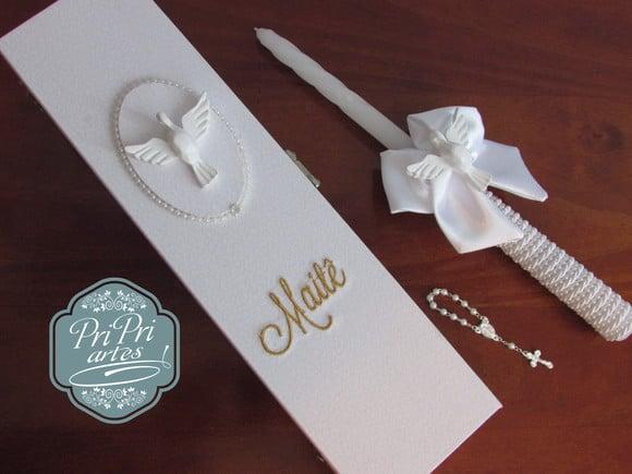 Caixa e Vela Personalizada para Batizado