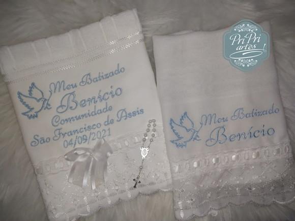 kit toalhinha e fralda de boca batizado