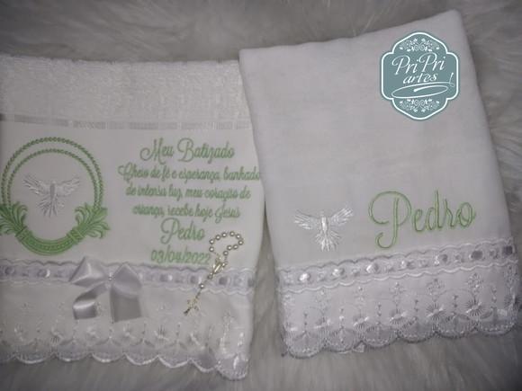 kit toalhinha e fralda de boca batizado