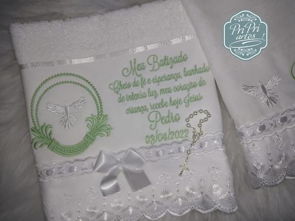 kit toalhinha e fralda de boca batizado