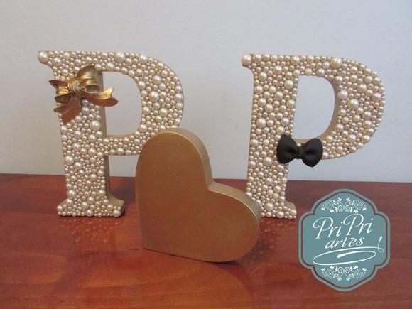Letras iniciais mdf pérola
