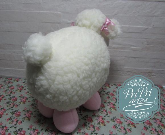 Ovelhinha Bola Rosinha Charmosa Tamanho 20cm de Altura