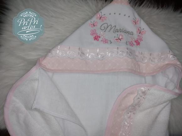 Toalha De Banho Personalizada Com Fralda Acoplada