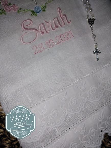 Toalha de Batizado Cambraia em Linho