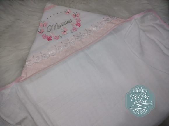 Toalha De Banho Personalizada Com Fralda Acoplada