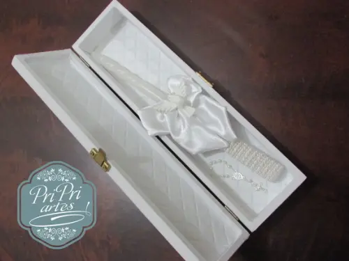 Caixa e Vela Personalizada para Batizado