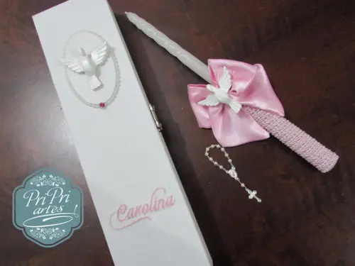 Caixa e Vela Personalizada para Batizado