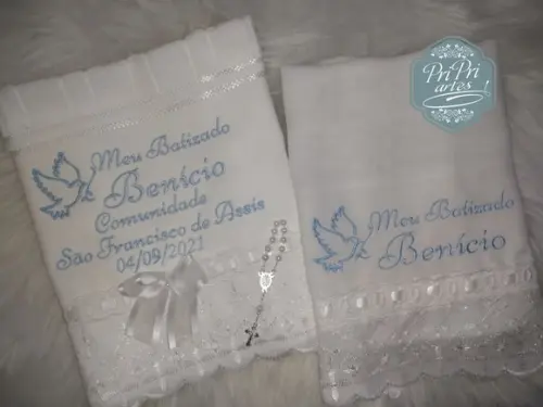 kit toalhinha e fralda de boca batizado