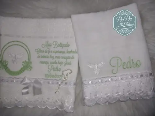 kit toalhinha e fralda de boca batizado