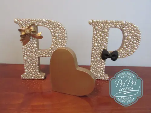 Letras iniciais mdf pérola