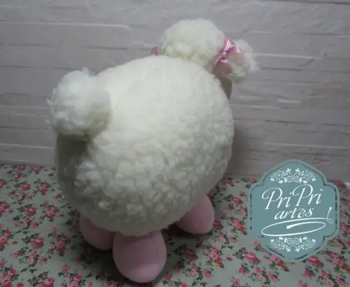 Ovelhinha Bola Rosinha Charmosa Tamanho 20cm de Altura