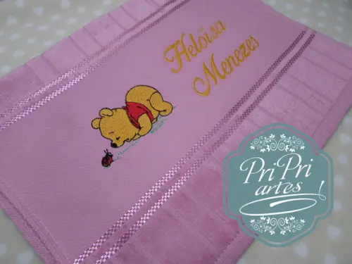 Toalha Bordada Ursinho Pooh Baby