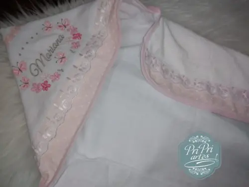 Toalha De Banho Personalizada Com Fralda Acoplada