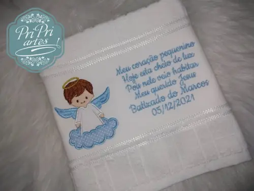 Toalha de Batizado com Texto Longo