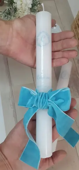 Vela de Batismo Personalizada Estilo Europeu