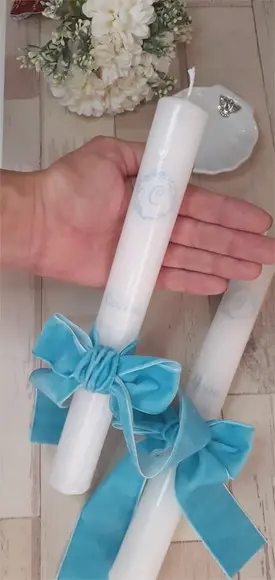 Vela de Batismo Personalizada Estilo Europeu