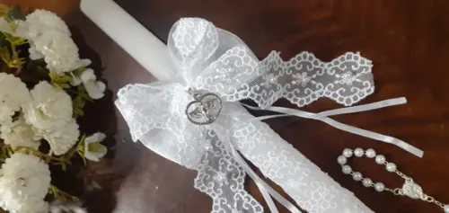 Vela de Batismo Rendada