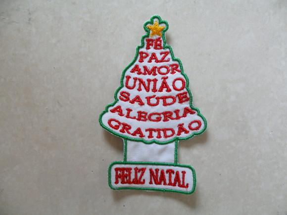 Patch Bordado Termocolante Árvore Natal Palavras
