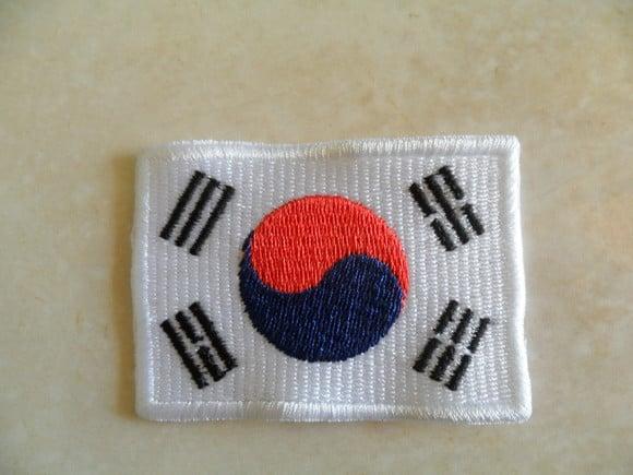 Patch Bordado Termocolante Bandeira da Coréia do Sul