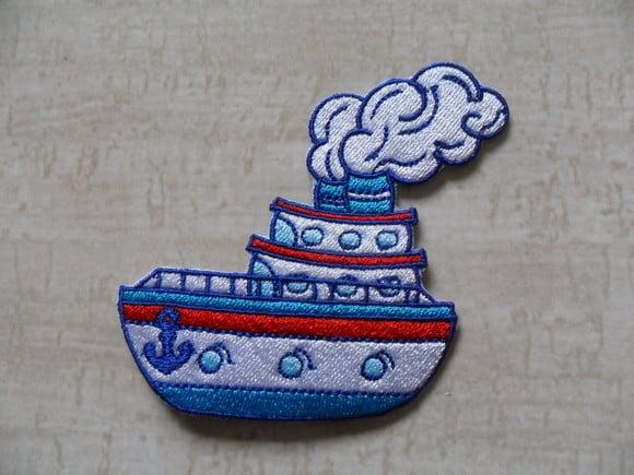 Patch Bordado Termocolante Barco