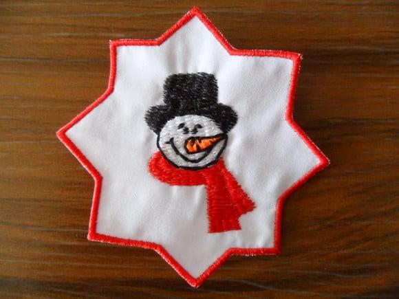 Patch Bordado Termocolante Boneco De Neve Moldura