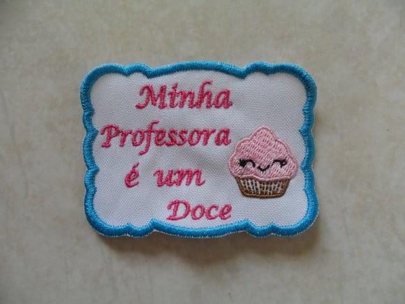 Patch Bordado Termocolante Doce Professora