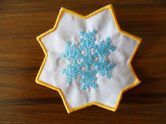 Patch Bordado Termocolante Floco De Neve Moldura