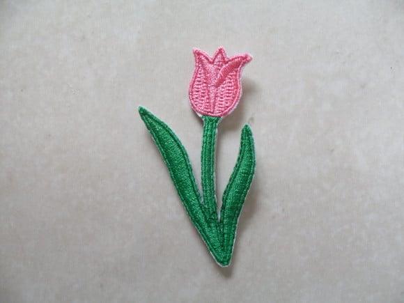 Patch Bordado Termocolante Flor Tulipa