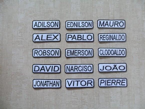 Patch Bordado Termocolante Kit 15 Nomes