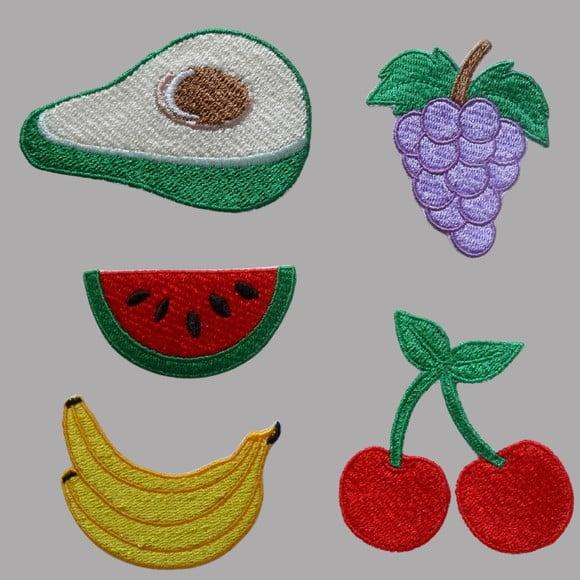 Patch Bordado Termocolante Kit 5 Frutas