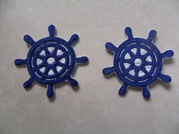 Patch Bordado Termocolante Kit 3 Timão Navio