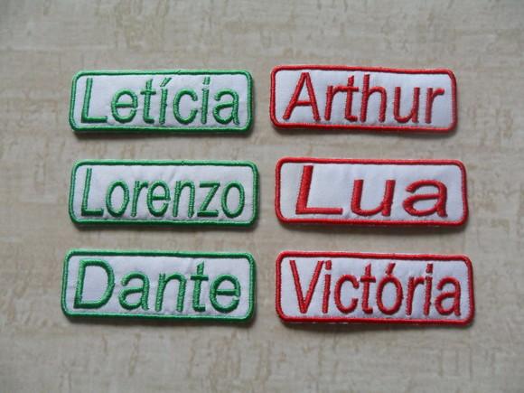 Patch Bordado Termocolante Kit 6 Nomes