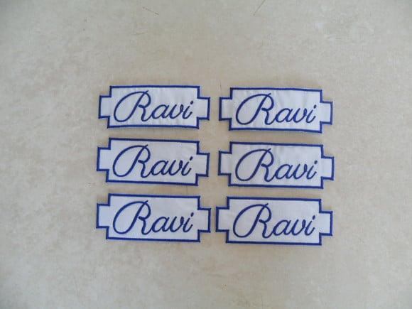 Kit 6 Peças-Patch Bordado Termocolante Tag Nome