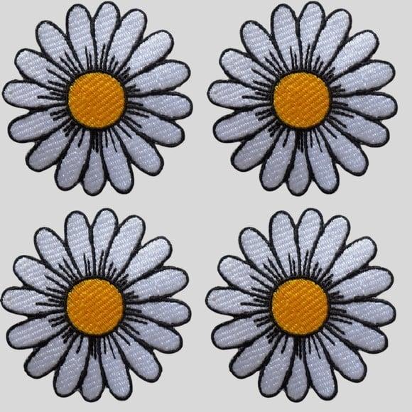 Patch Bordado Termocolante Kit Flor Margarida