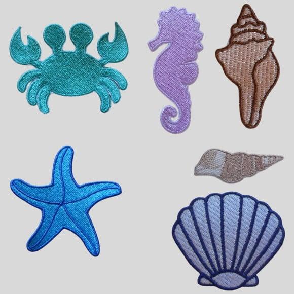 Patch Bordado Termocolante Kit Mar