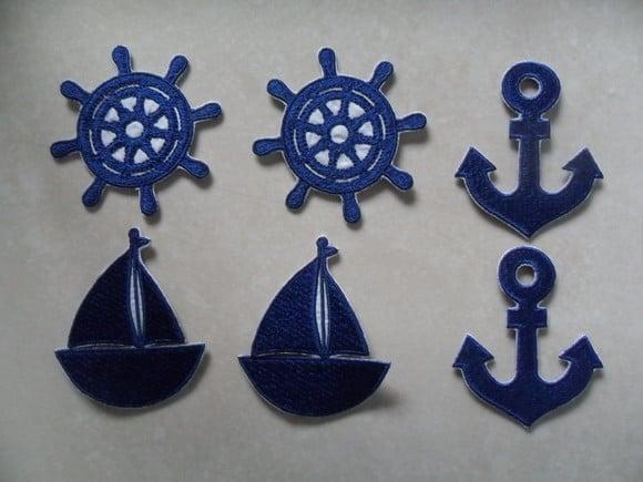 Patch Bordado Termocolante Kit Mar