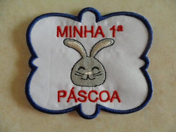 Patch Bordado Termocolante Minha Primeira Páscoa III
