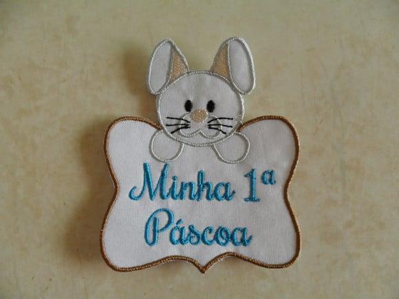 Patch Bordado Termocolante Minha Primeira Páscoa I