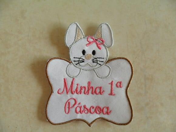 Patch Bordado Termocolante Minha Primeira Páscoa II