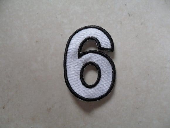 Patch Bordado Termocolante Número Seis Contorno