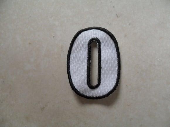 Patch Bordado Termocolante Número Zero Contorno