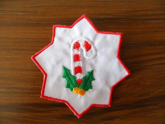 Patch Bordado Termocolante Pirulito De Natal Moldura
