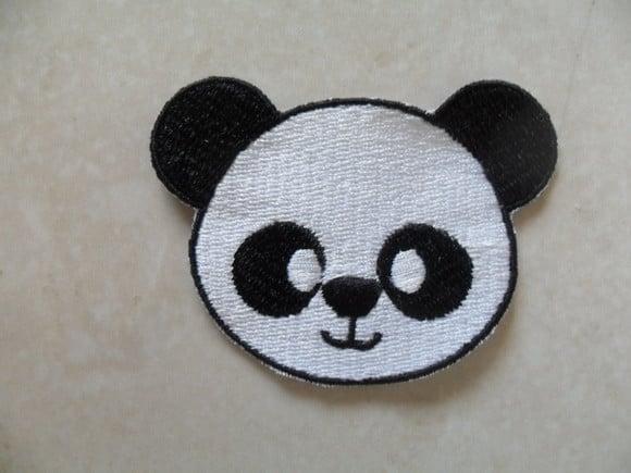 Patch Bordado Termocolante Rosto De Panda
