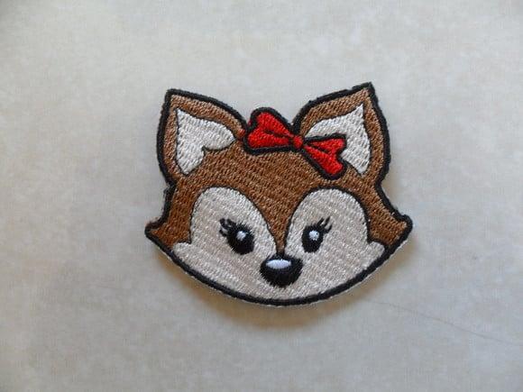 Patch Bordado Termocolante Rosto De Raposa Menina