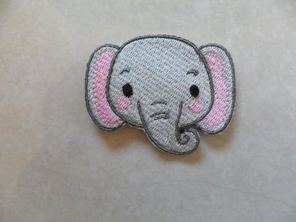 Patch Bordado Termocolante Rosto de Elefante