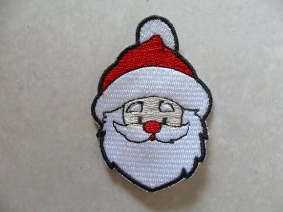 Patch Bordado Termocolante Rosto Papai Noel I