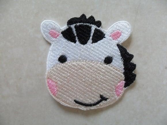 Patch Bordado Termocolante Rosto Zebra I