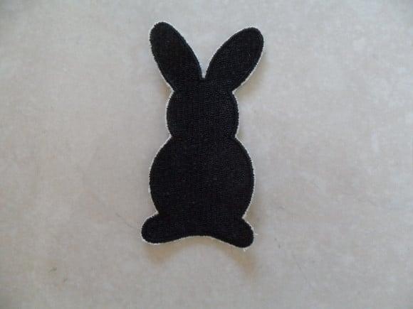 Patch Bordado Termocolante Silhueta Coelho Ii